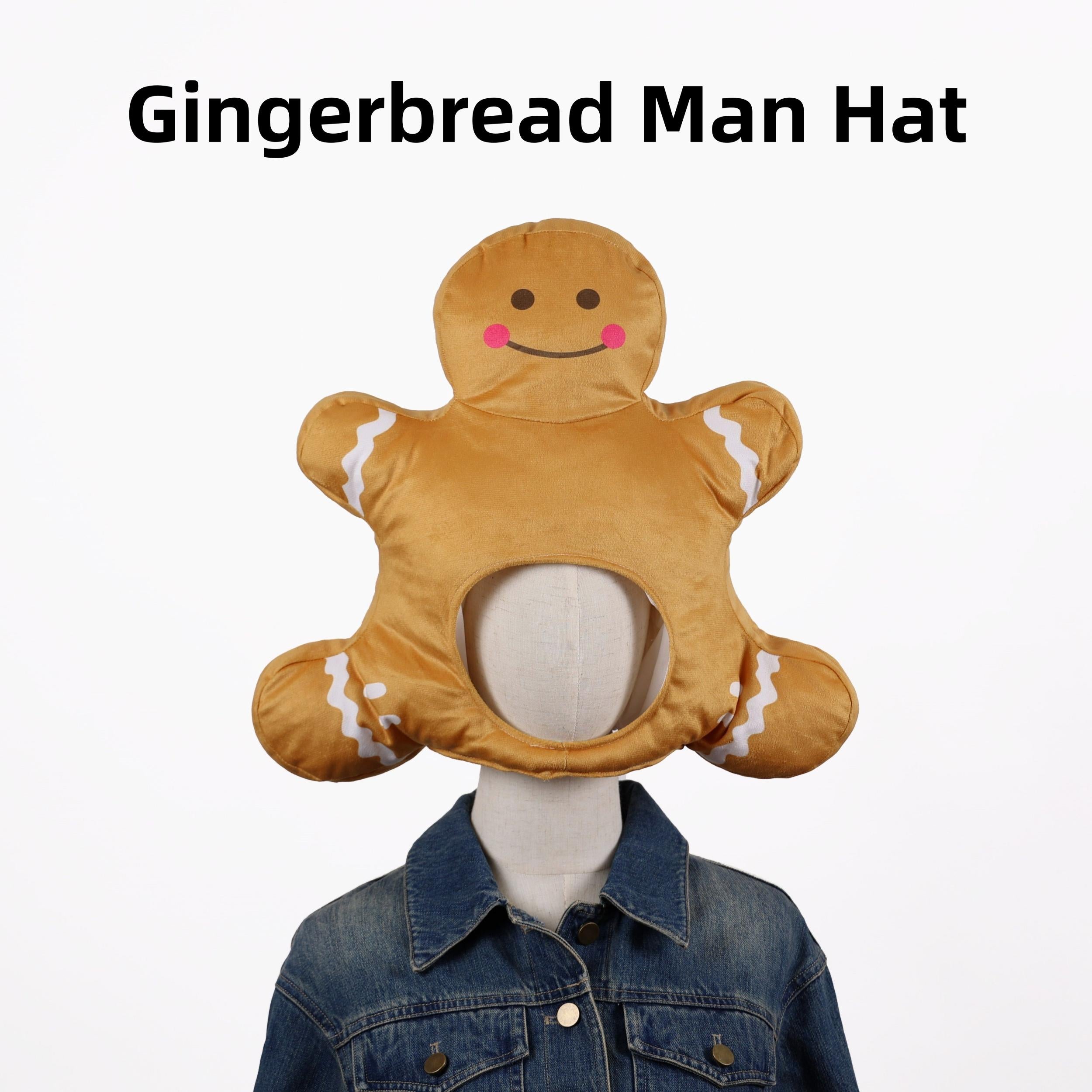 Christmas Gingerbread Man Hat Funny Cartoon Doll for Party Costume Decoration