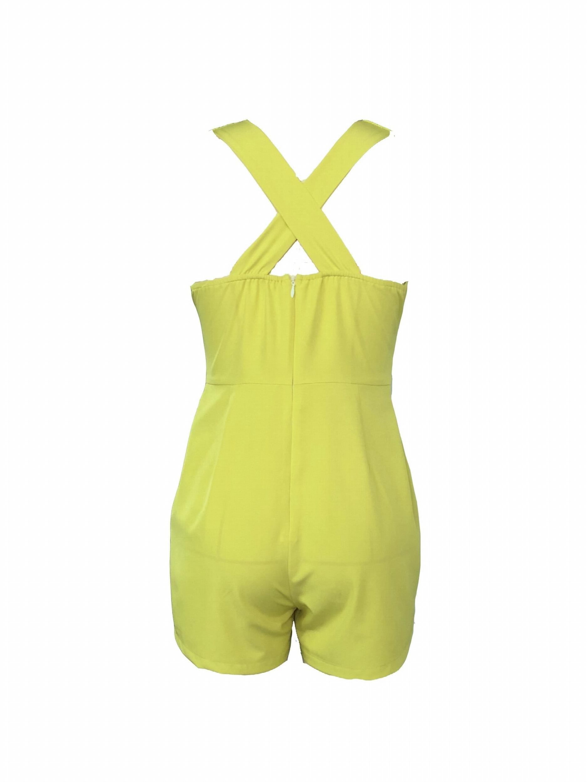 Deep V Neck Cross Romper Jumpsuit Sleeveless
