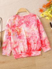 Tie Dye Unicorn Sweatshirt Crew Neck Top for Girls