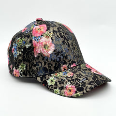 Vintage Floral Embroidered Baseball Cap for Women
