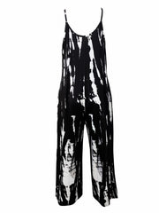 Tie Dye Wide Leg Cami Jumpsuit Casual Sleeveless Pockets Jumpsuit