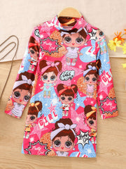 Young Girl Ombre Mock Neck Tee Dress