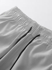 Men's Cropped Pants w/ Zipper Pocket & Elastic Waist Drawstring
