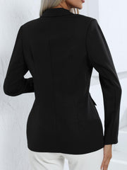 Basic Blazer Women's Plus Solid Double Button Long Sleeve