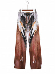 Dark Brown 2 Piece Beachwear Set Cover Up & Drawstring Pants