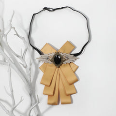 Yellow Lace Wings Bow Tie for Women