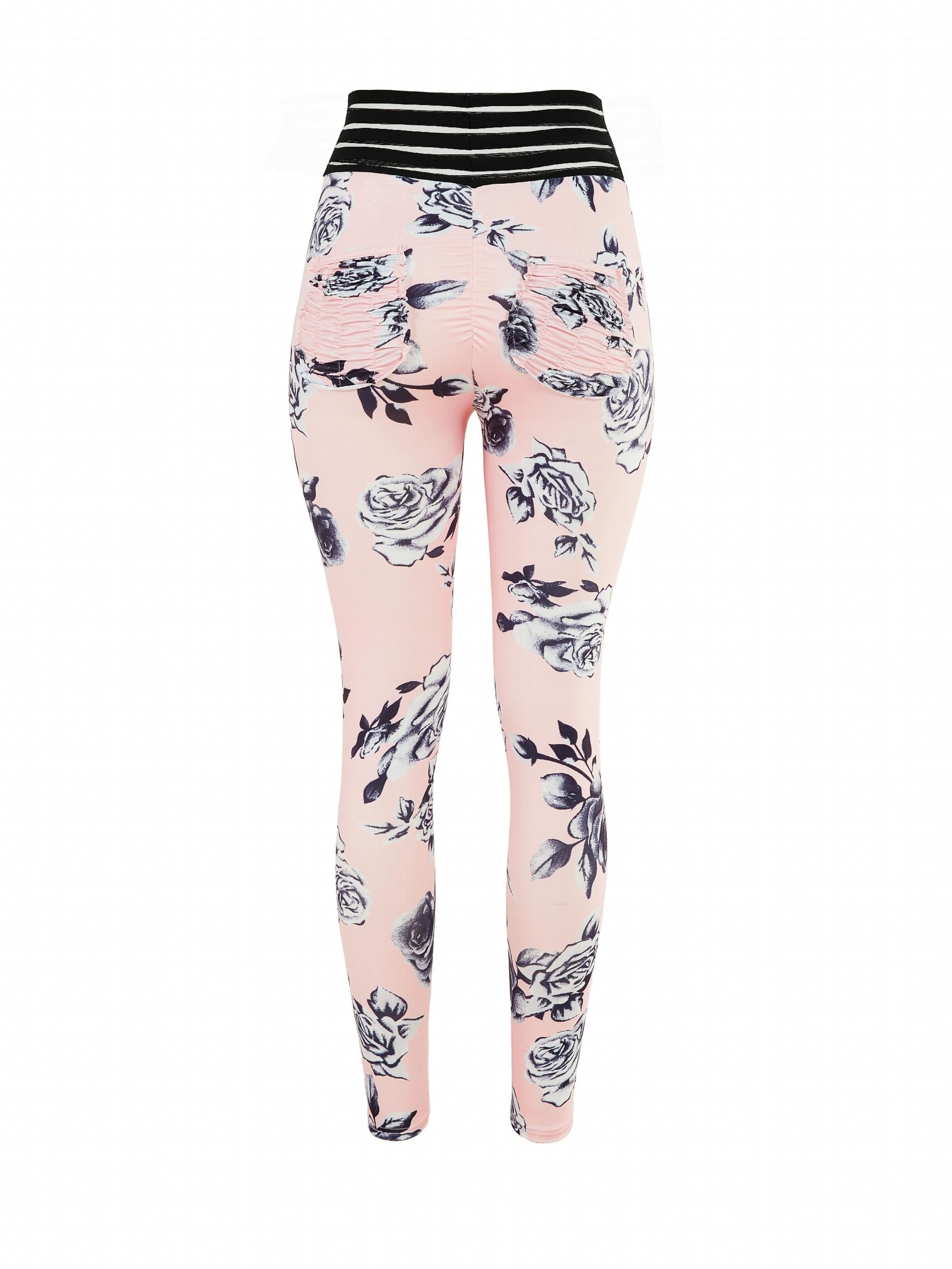 Floral Skinny Leggings High Waist Stretchy Women's Clothing