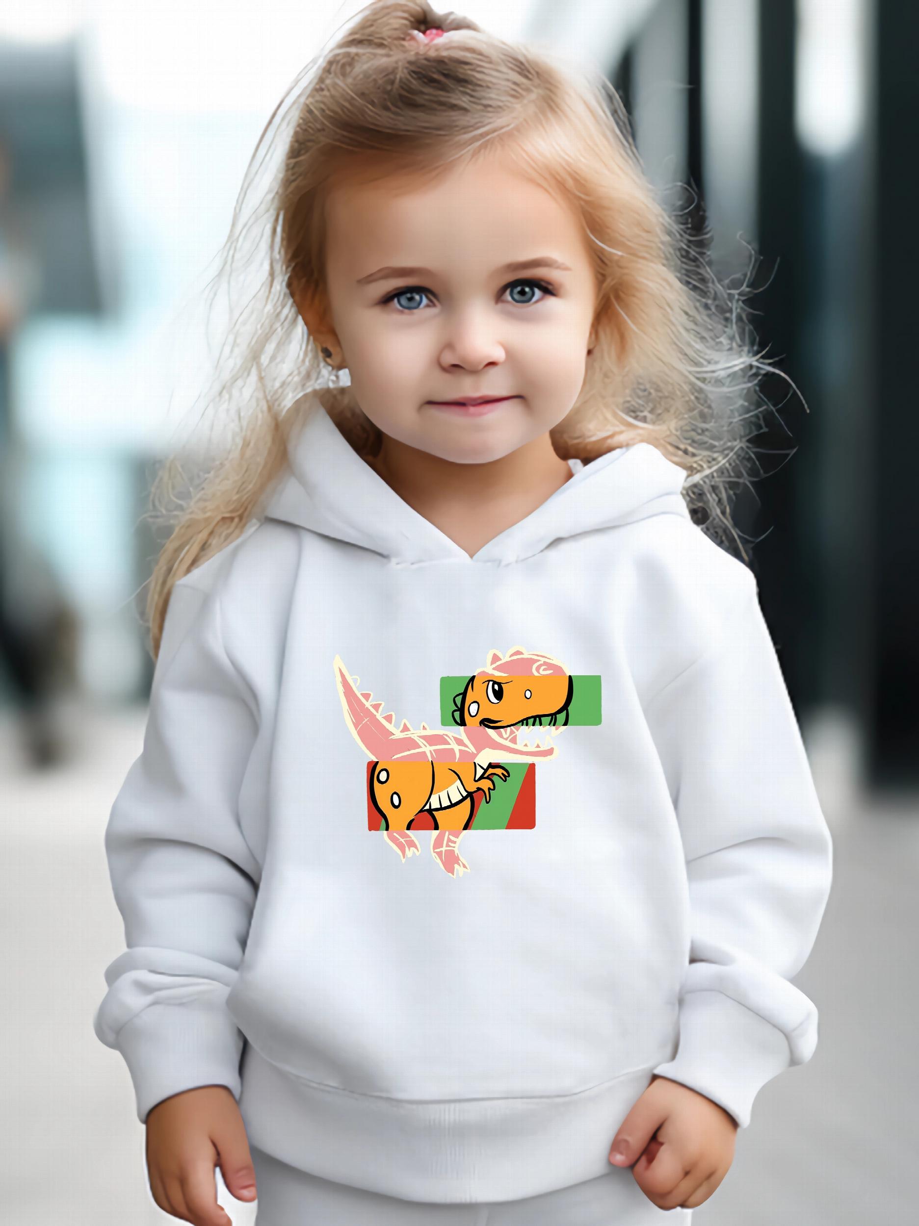 Dino Graphic 2pcs Set Girls Casual Comfy Activewear for Spring Fall