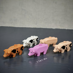 Pig Building Blocks Set Animal Farm Theme Kids Interlocking Bricks