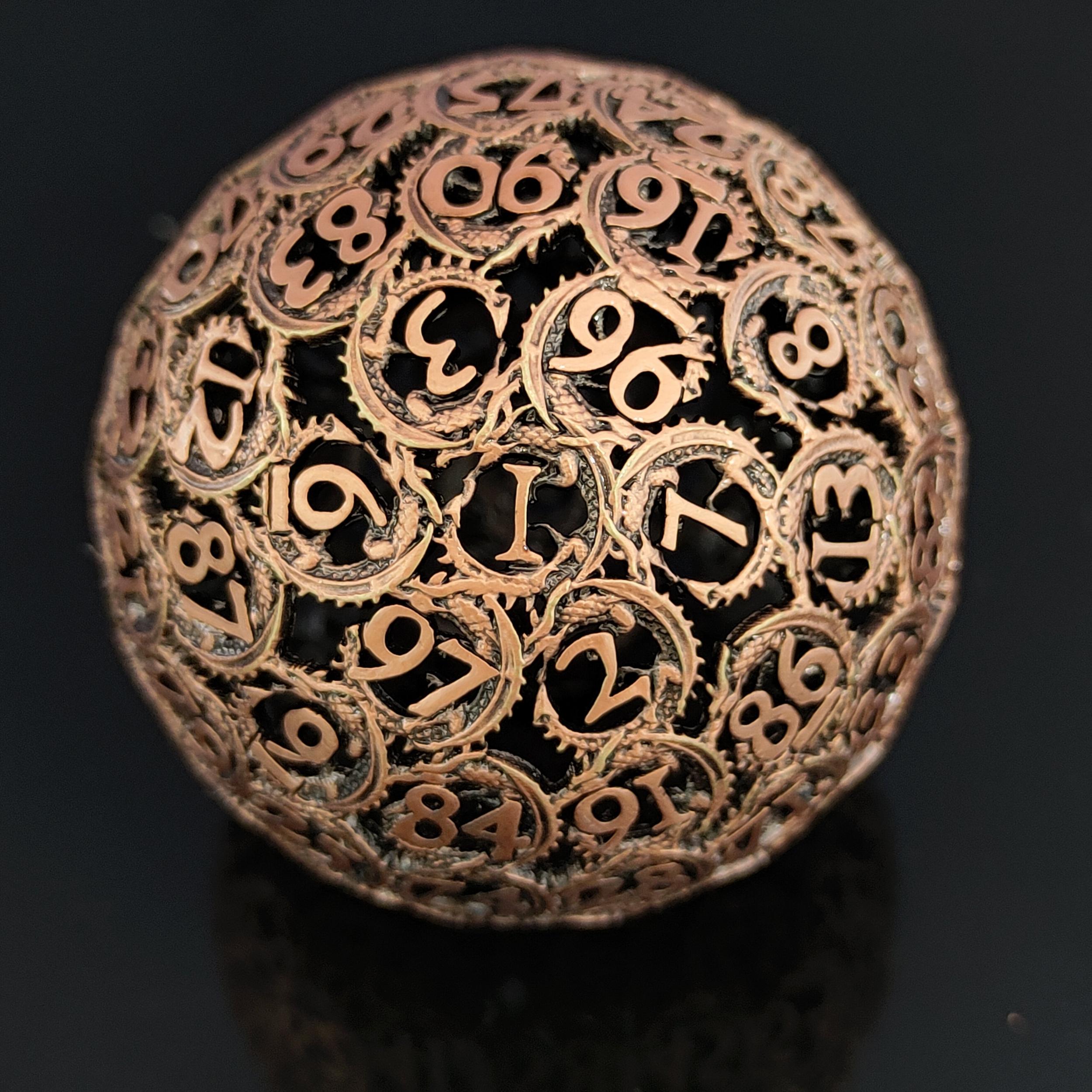 Metal Dragon Hollow D100 Sided Dice