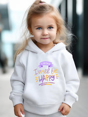 Happy Pattern Long Sleeve Hoodie Girls