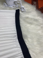 Painting Print Elastic Pleated A-line Skirt