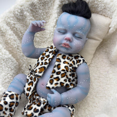 Fairy Boy Reborn Doll with Leopard Outfit & Accessories