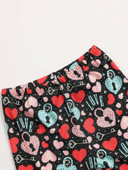 Toddler Girls Heart Pattern Dance Shorts Breathable Stretchy Safety