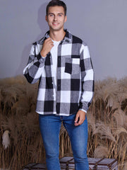 Men's Plaid Shirt Long Sleeve Button Up Casual Lapel Outdoor
