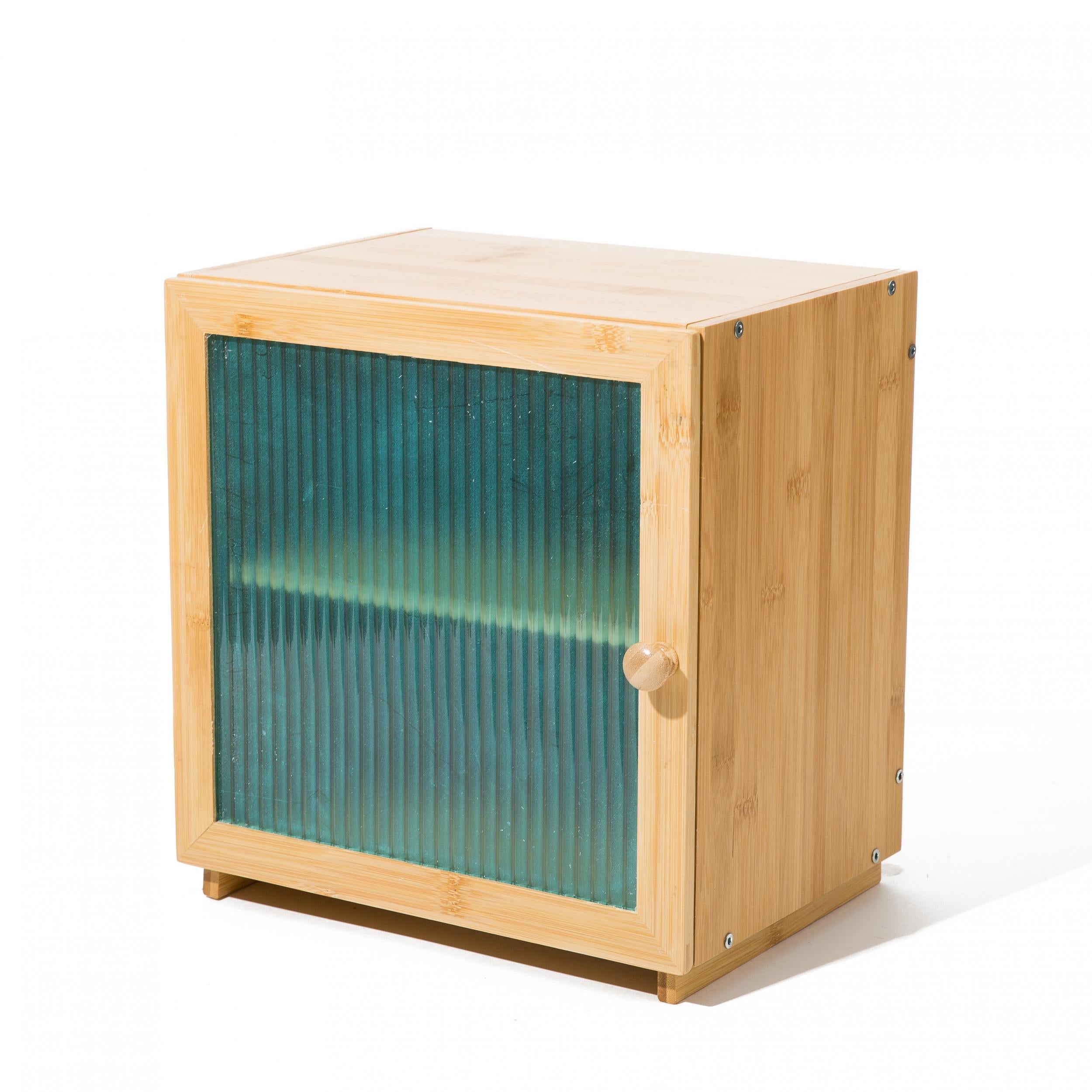 Large Natural Bamboo Roll Top Bread Box For Kitchen Countertop