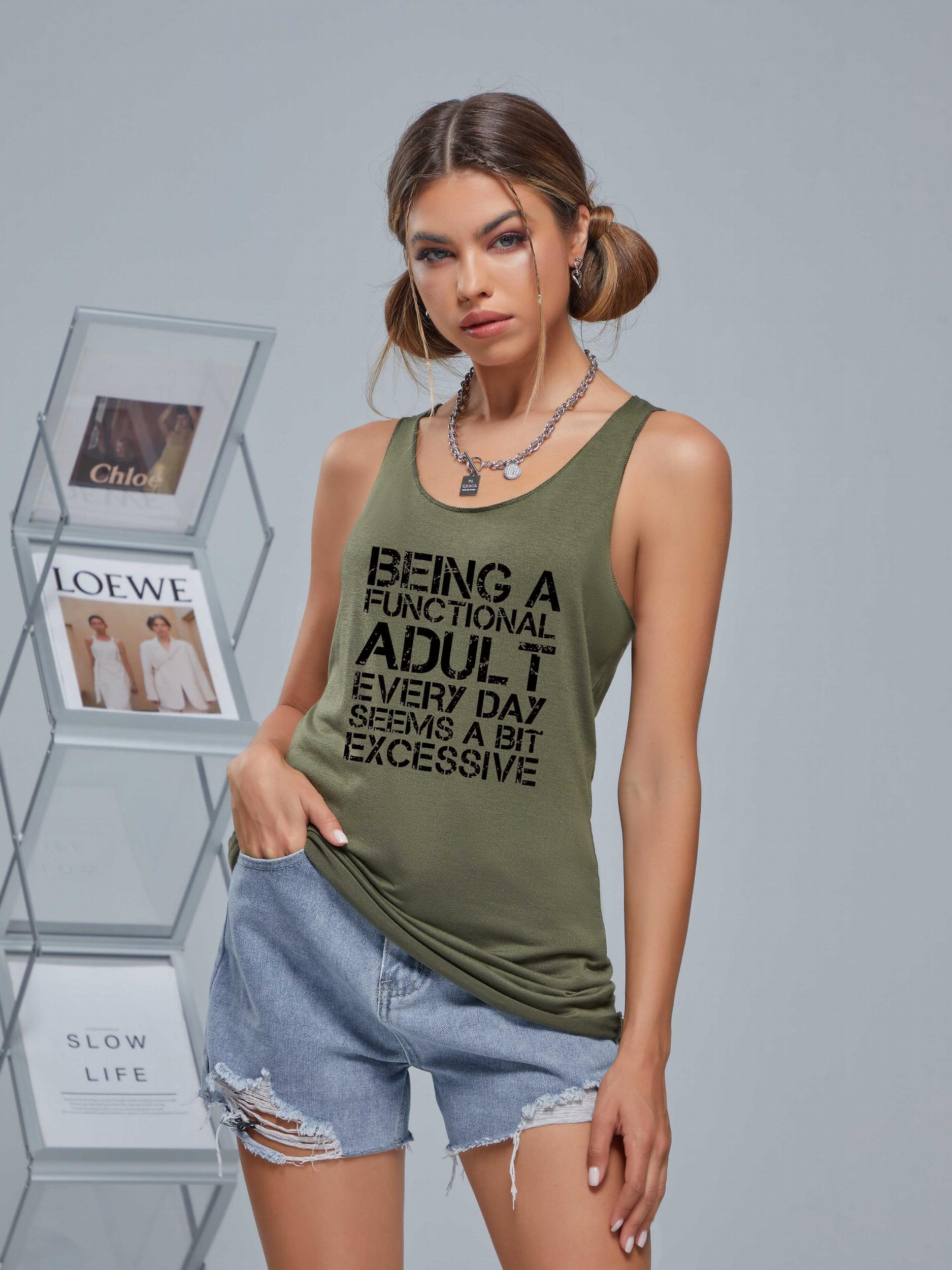 Functional Adult Loose Tank Top for Sports Fitness Yoga Running