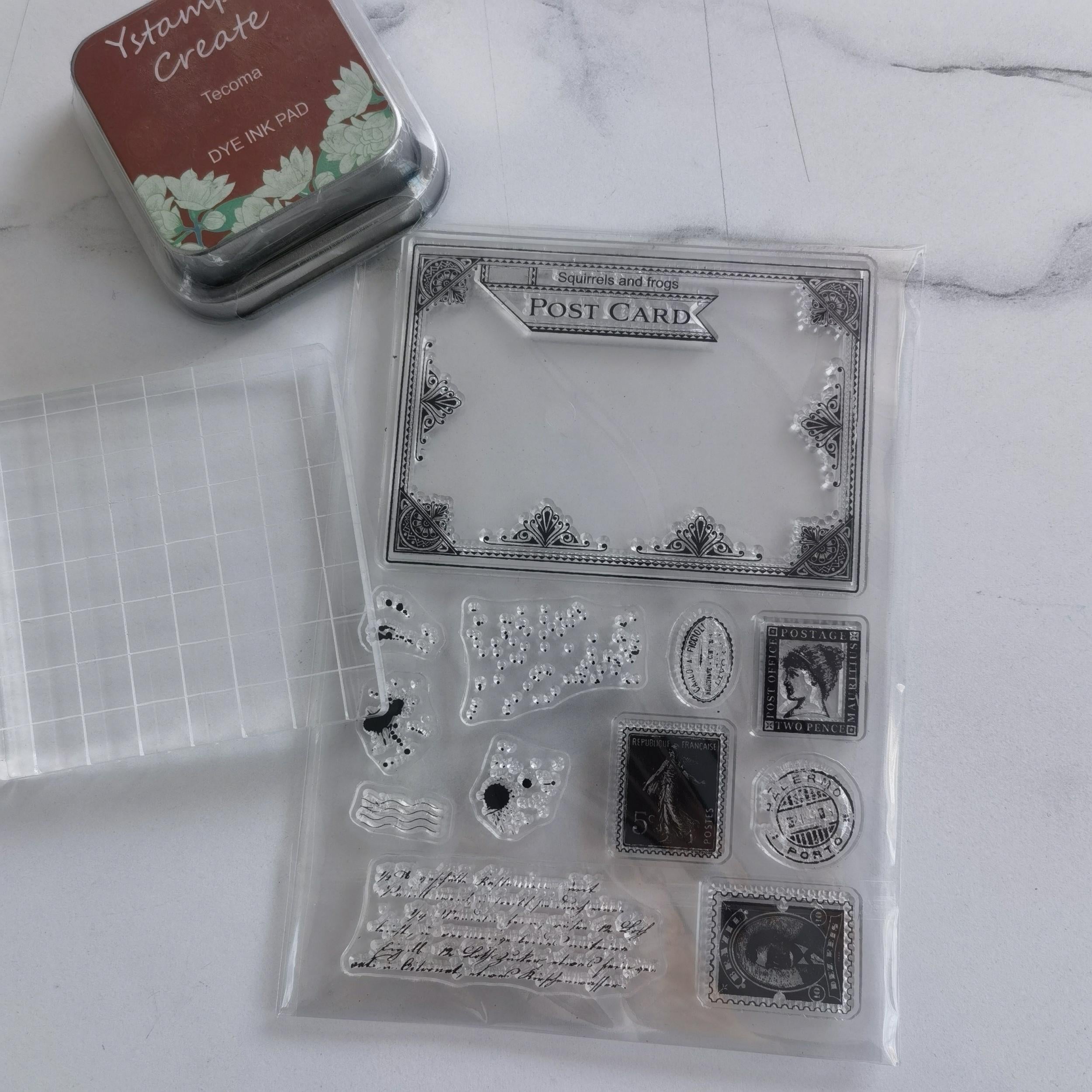 4pcs Silicone Transparent Stamps Vintage for Card Making & DIY Projects