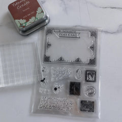 4pcs Silicone Transparent Stamps Vintage for Card Making & DIY Projects