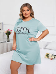Letter Print Short Sleeve Nightdress