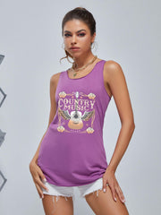 Casual Sports Tank Top Crew Neck Sleeveless Shirts Women's Summer Tops