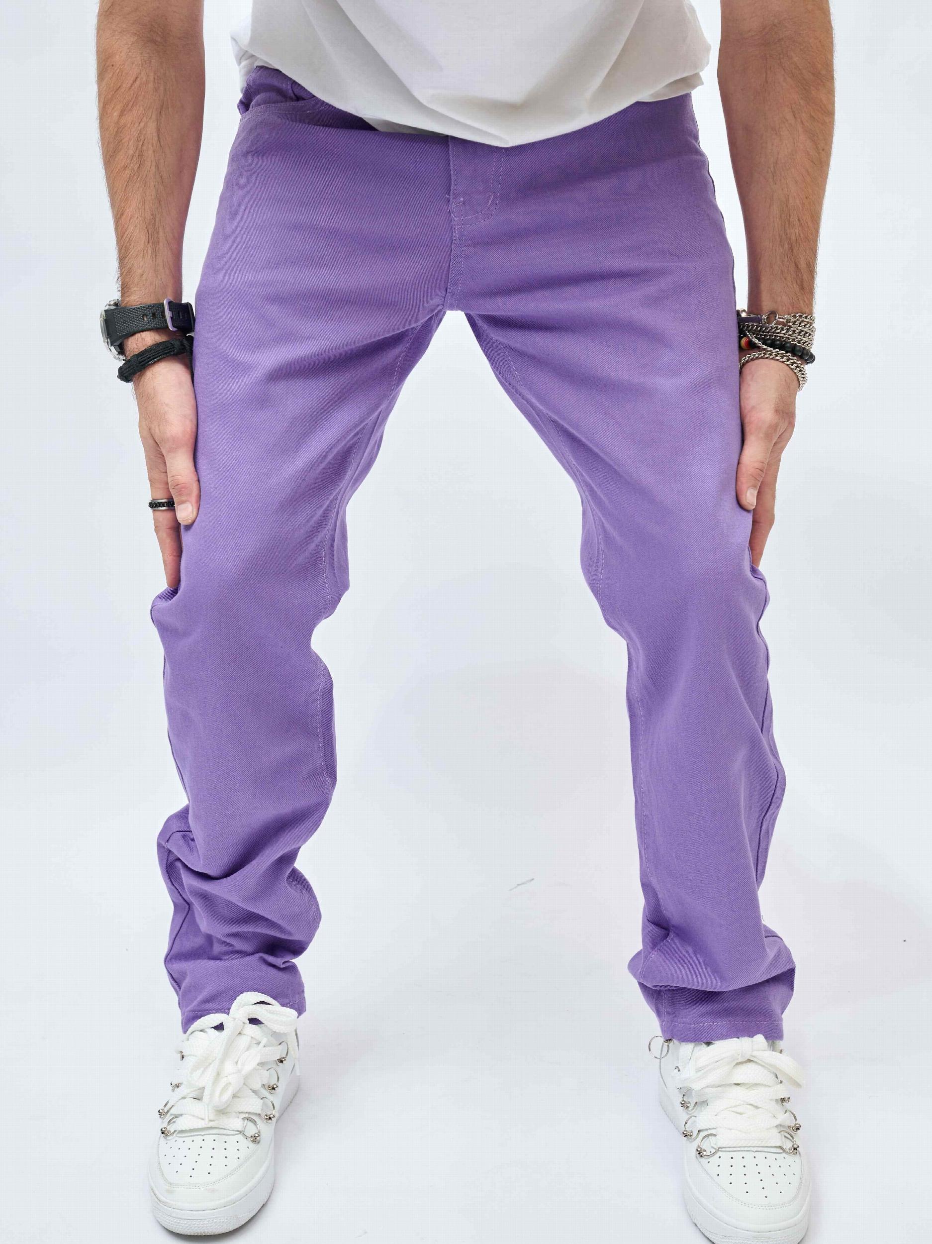 Y2K Violet Loose Fit Jeans Men's Casual Retro Denim Pants