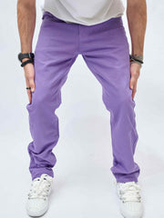 Y2K Violet Loose Fit Jeans Men's Casual Retro Denim Pants