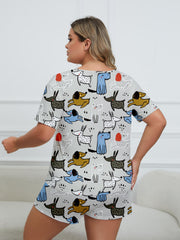 Cartoon Dog Print Lounge Set