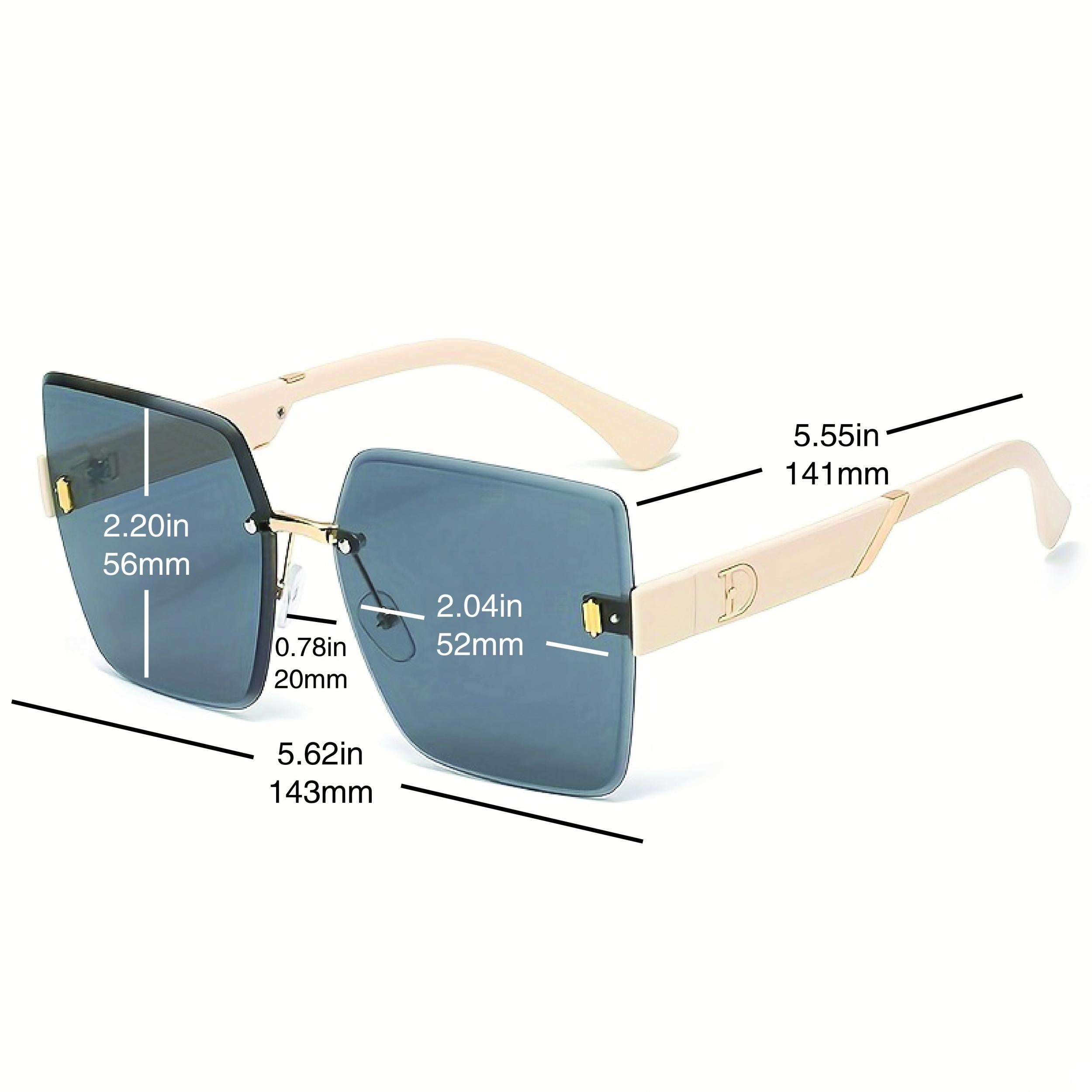 Square Rimless Sunglasses Casual Gradient Lens UV400