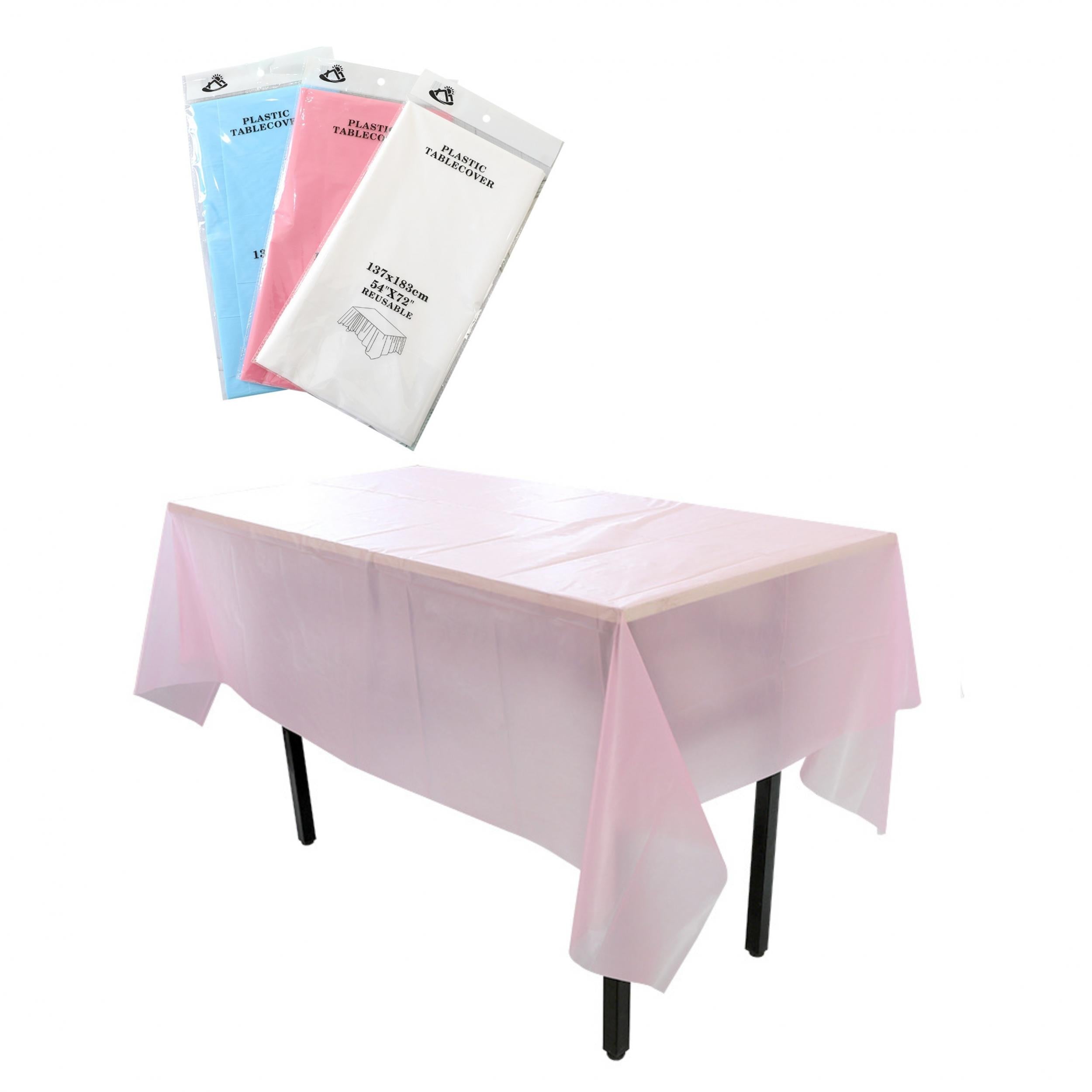Disposable PEVA Solid Tablecloth for Birthday Party, Waterproof & Proof