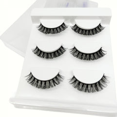 3 Pairs D Curling 14mm Fluffy Thick Faux Mink Eyelashes