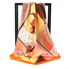 Geometric Horse Pattern Square Scarf for Women