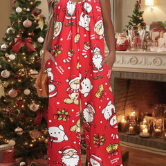 Christmas Cami Jumpsuit Women's Plus Graphic Print