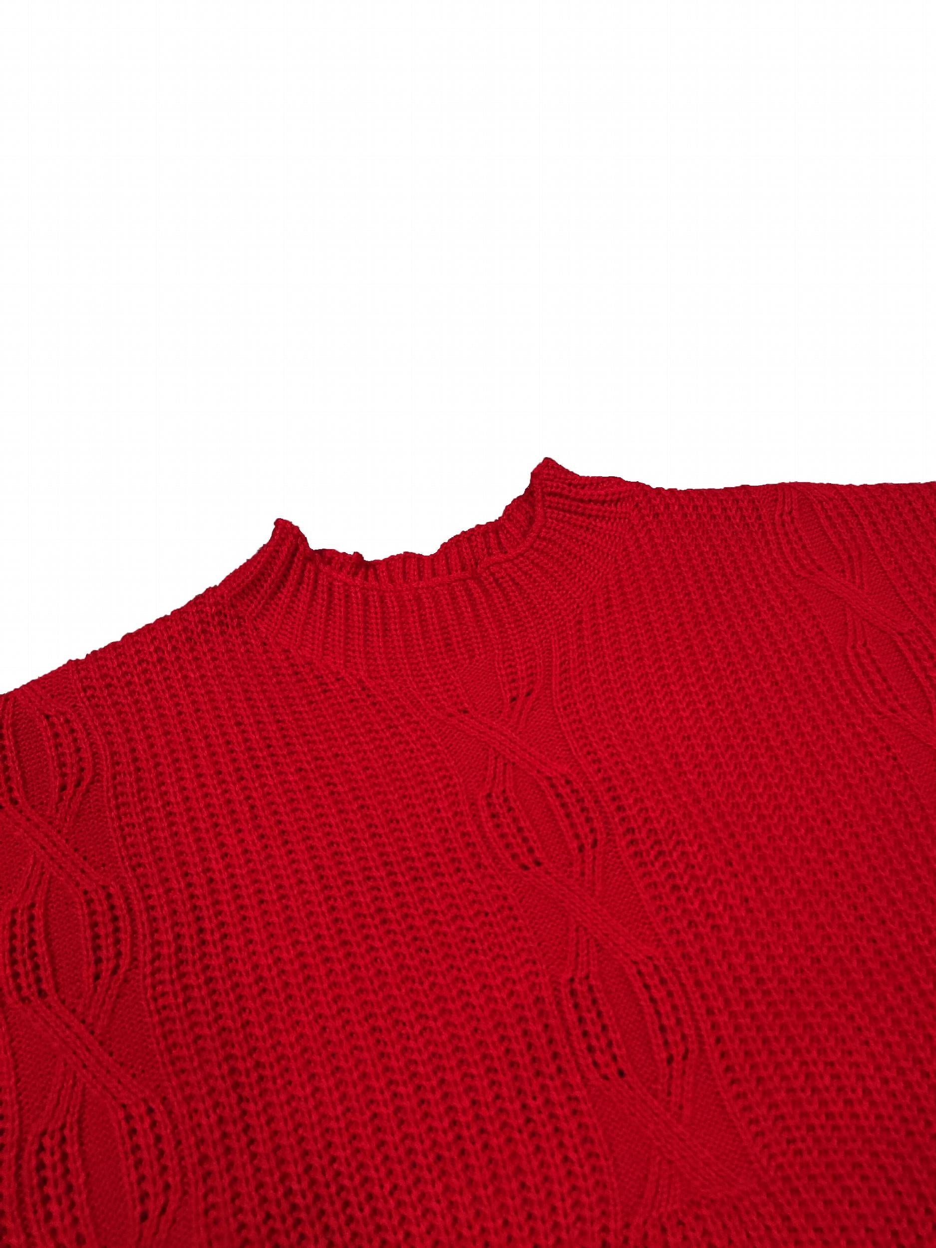 Casual Sweater Women's Plus Solid Jacquard Long Sleeve