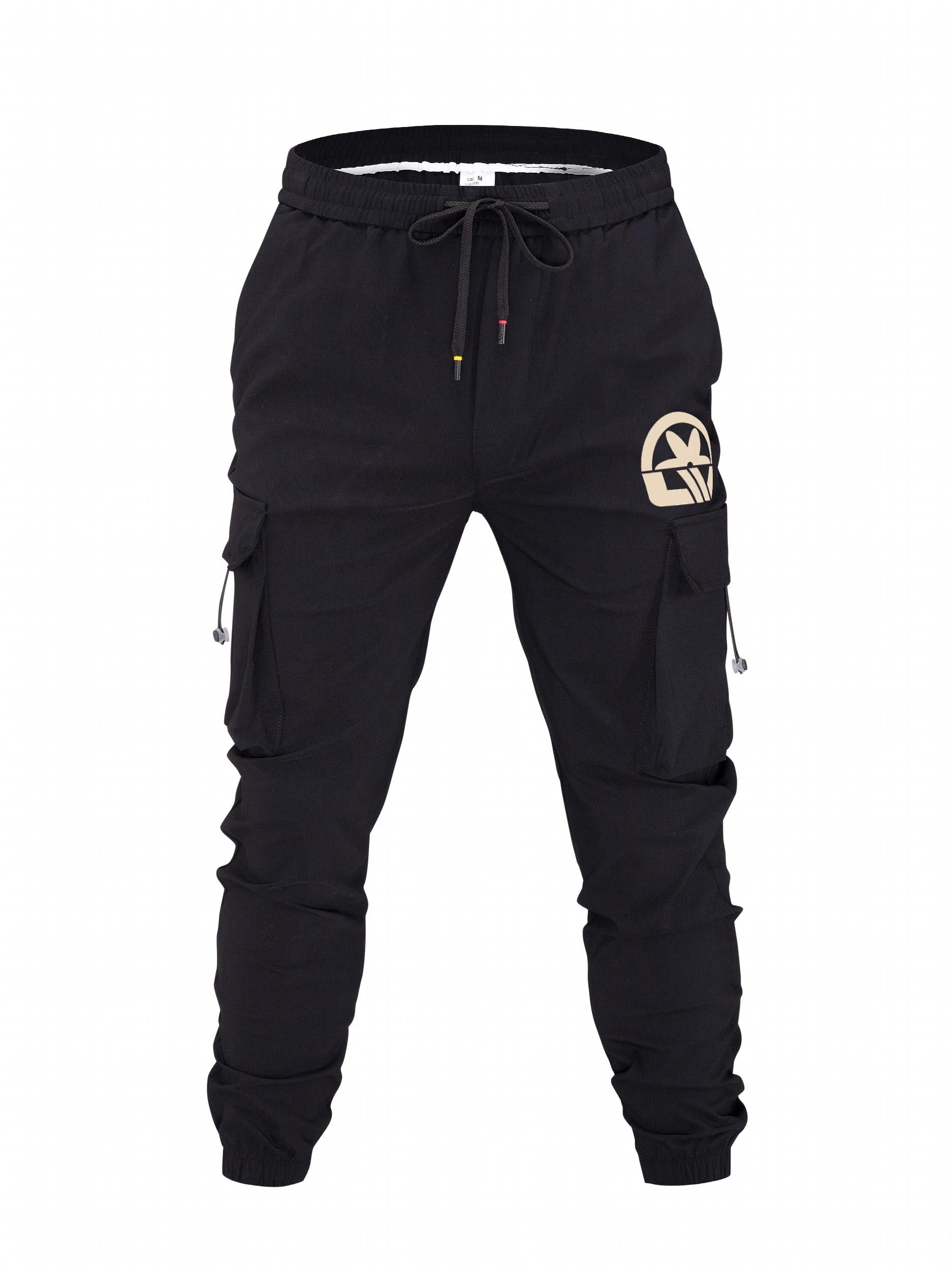 Men's Flower Print Cargo Pants with Pockets