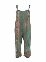 Plus Floral Print Wide Leg Stretch Jumpsuit