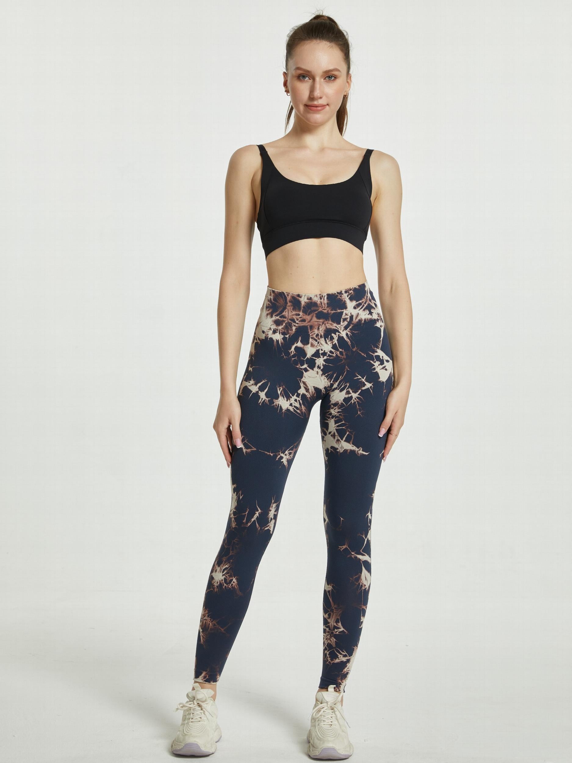 Tie Dye High Stretch Sports Leggings High Waist Yoga Running Tight Pants