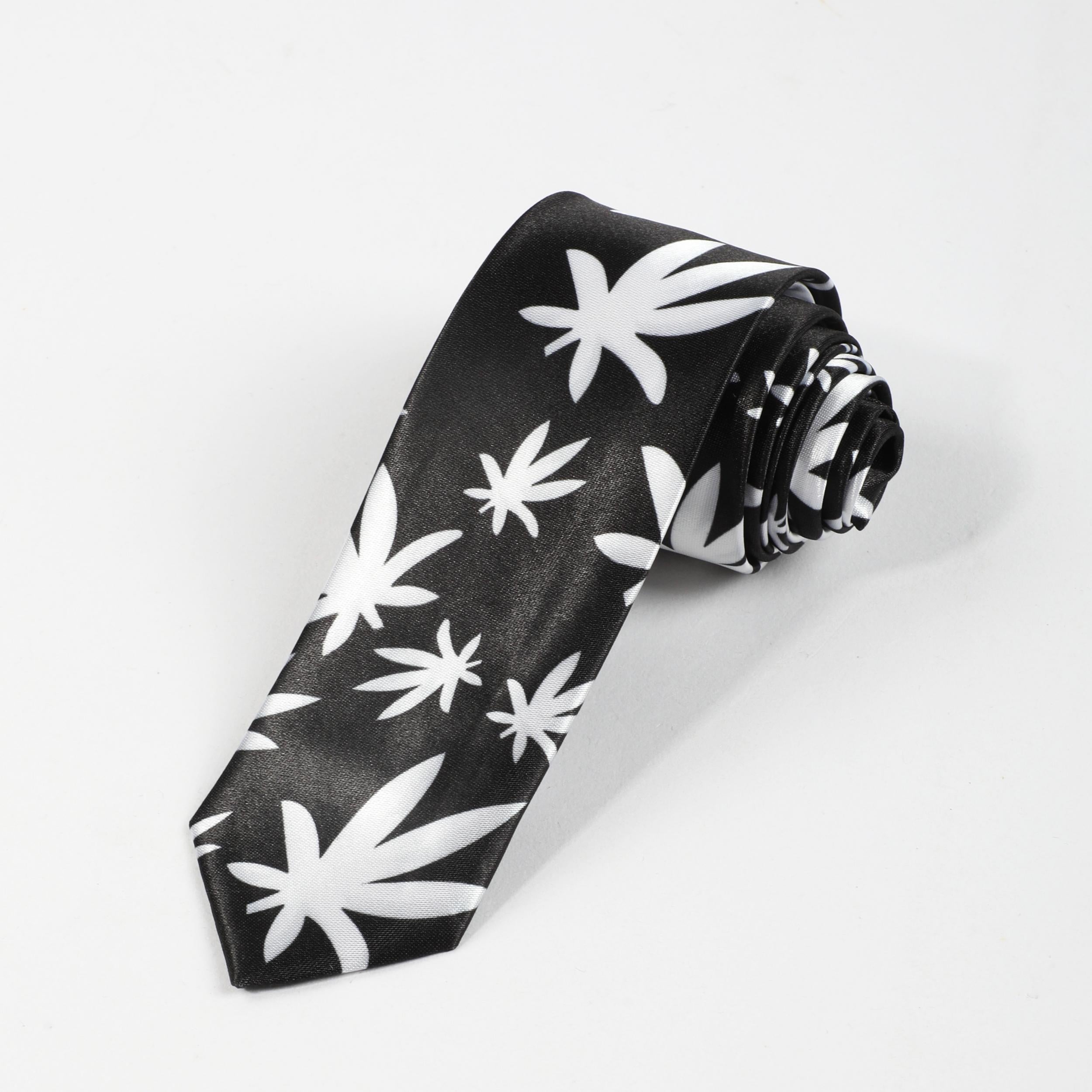 Men's Vacation Floating Leaf Silky Tie