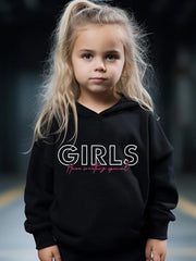 Girls 2pcs Cartoon Pattern Hooded Sweatshirt & Sweatpants Set