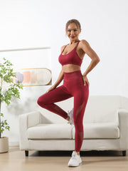 Running Sports Bra & Mesh Leggings 2pcs Set