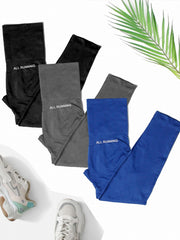 Solid Yoga Leggings High Waist Slimming Sports Pants Women's Activewear