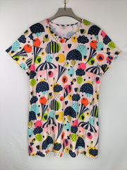 Umbrella & Heart Print Round Neck Tee Nightdress