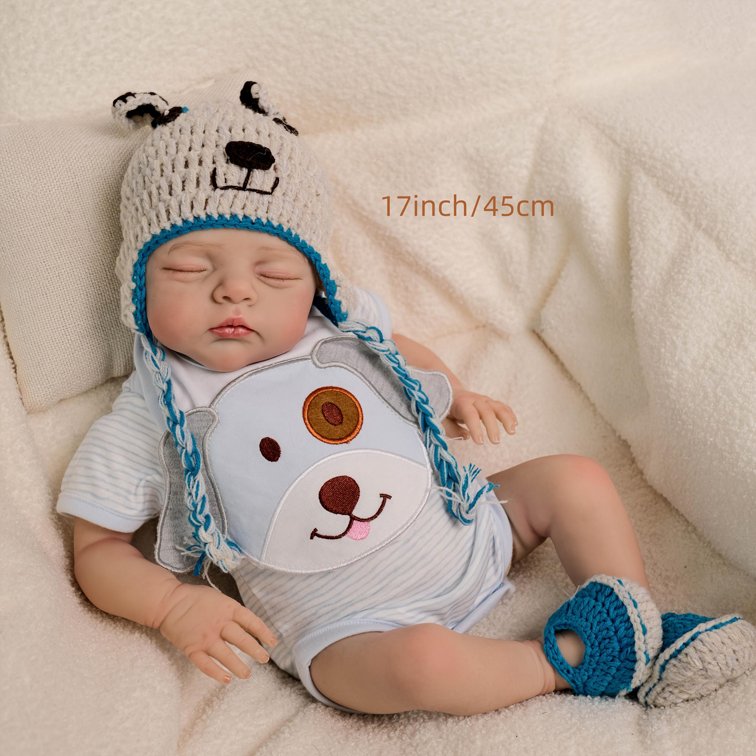 17 Inch Reborn Kids Doll with Hand Painted 3D Hair Soft Cloth Body