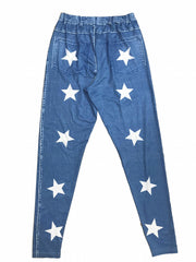 Star Print Skinny Leggings Stretchy Women's Clothing