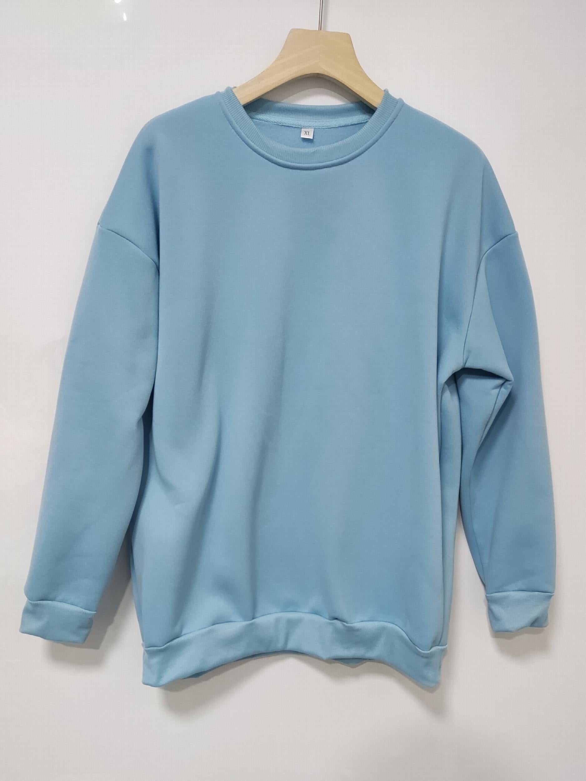 Women's Solid Crew Neck Sweatshirt for Spring & Fall