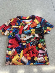 Boys' 3D Building Blocks Graphic T Shirt Active Stretchy Tee