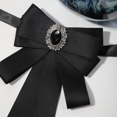 Vintage Crystal Bow Tie Women Dress Shirt Accessory for Party Prom