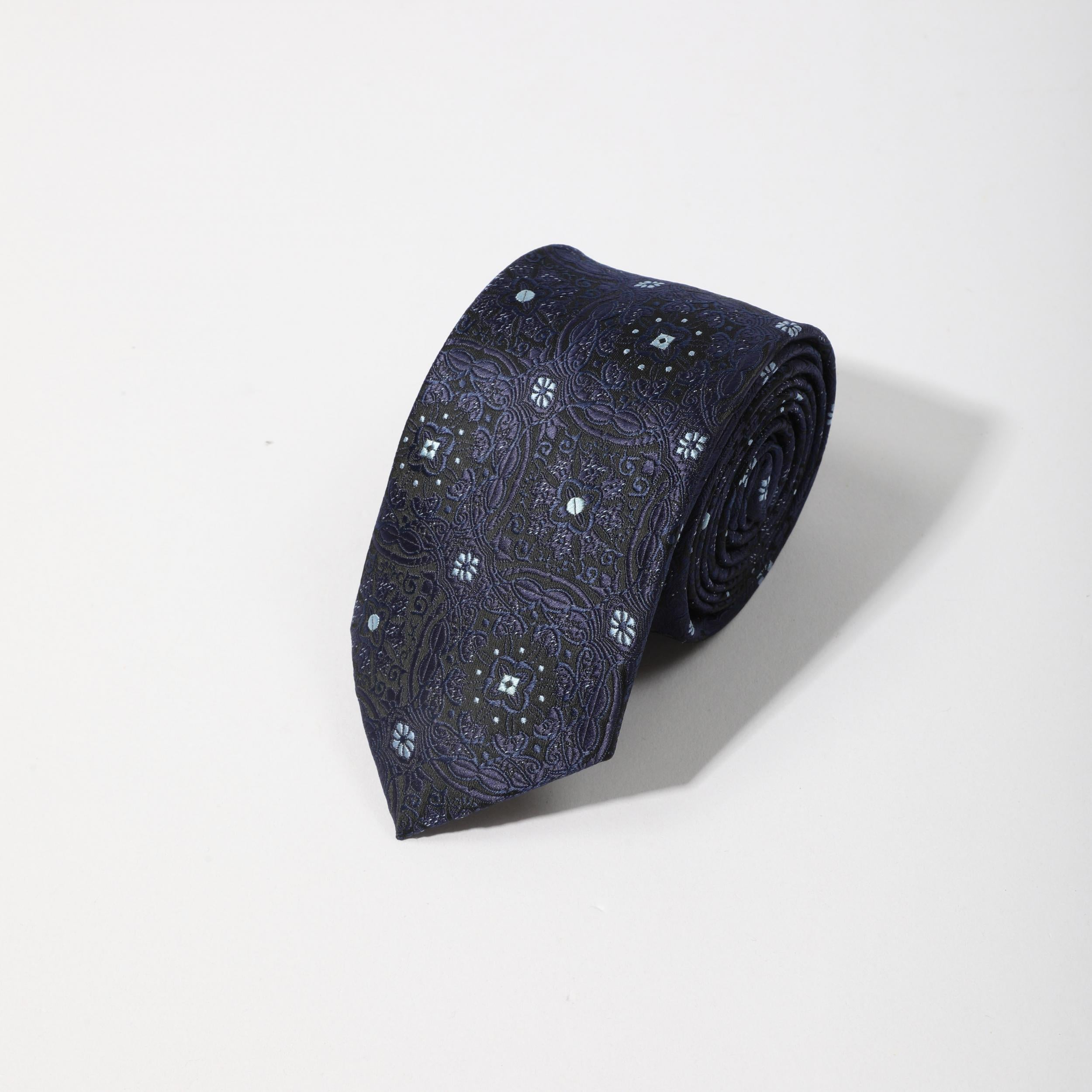 Men's Business Casual Cotton Cloth Flower Graphic Tie