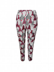 Christmas Santa Print Plus Size Leggings Medium Stretch