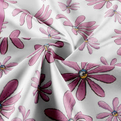 Pink Flower Print Bandana Boho Square Scarf Headband For Women